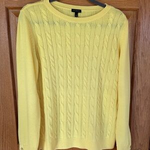 Talbots Spring Yellow Cable Sweater